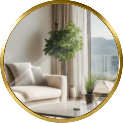 Espejo de pared Elsie dorado brillante,S