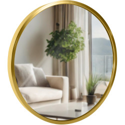 Espejo de pared Elsie dorado brillante,S