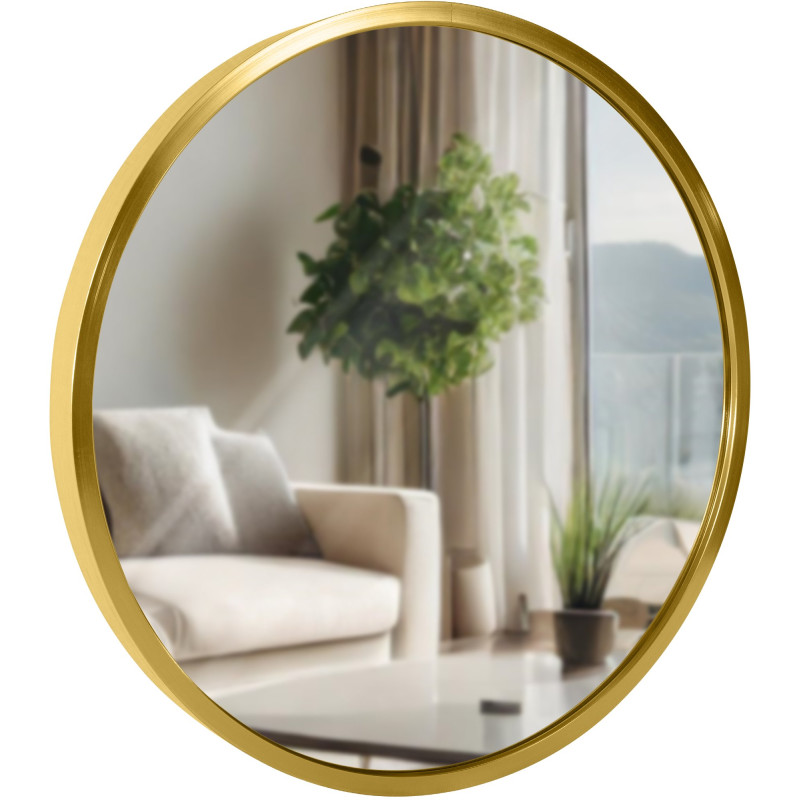 Espejo de pared Elsie dorado brillante,S