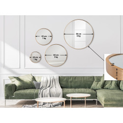 Espejo de pared Elsie dorado mate,S