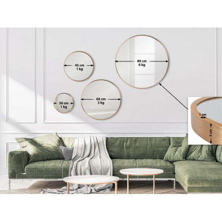 Miroir mural Elsie S, or mat