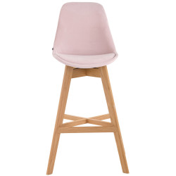 Lot de 2 tabourets de bar Cannes velours natura rose