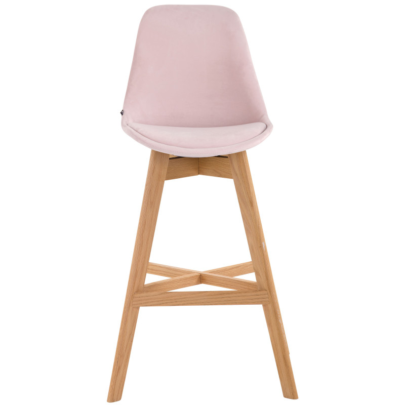 Lot de 2 tabourets de bar Cannes velours natura rose