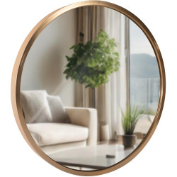 Espejo de pared Elsie dorado mate,S