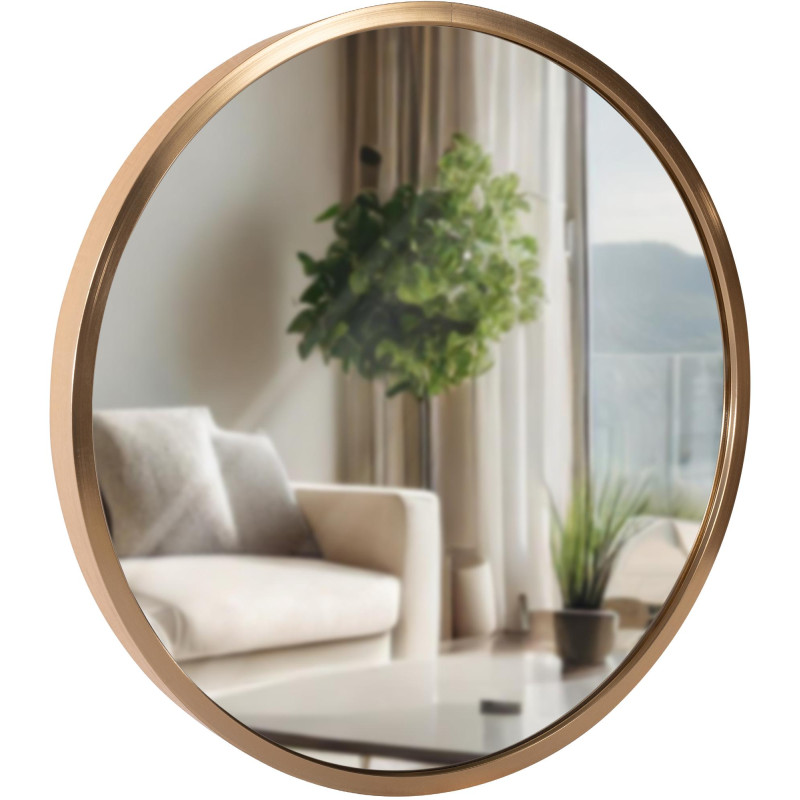 Espejo de pared Elsie dorado mate,S