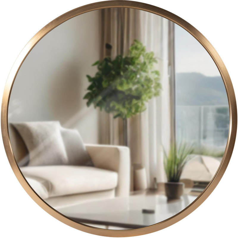 Espejo de pared Elsie dorado mate,S