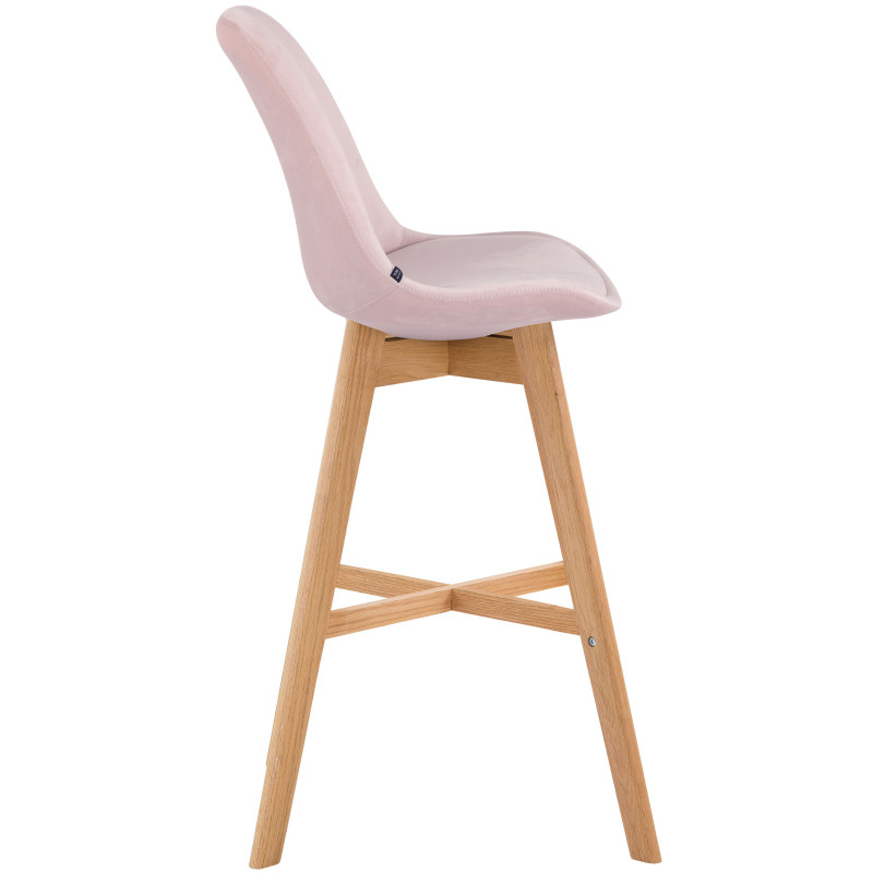 Lot de 2 tabourets de bar Cannes velours natura rose
