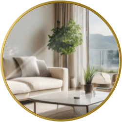 Espejo de pared Elsie dorado brillante,M