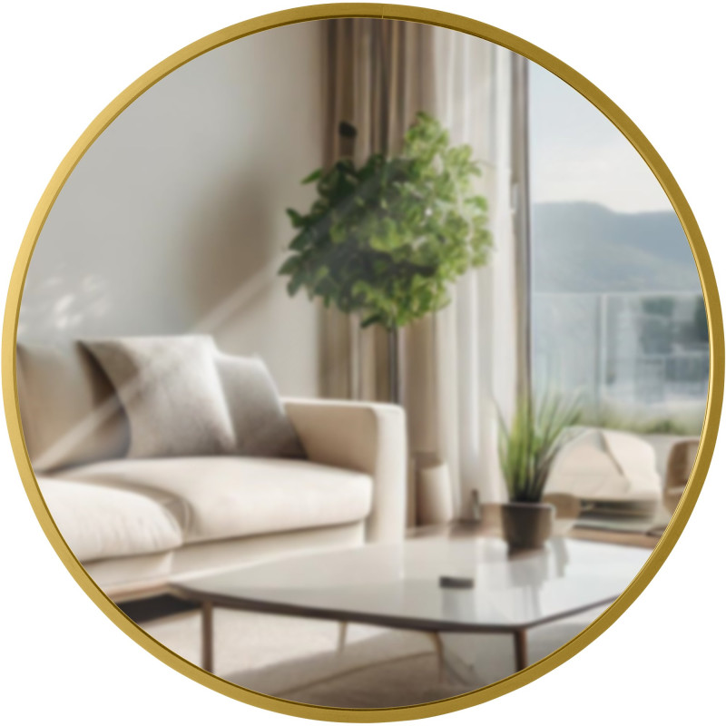 Espejo de pared Elsie dorado brillante,M