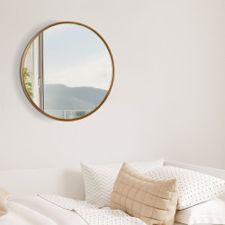 Espejo de pared Elsie dorado mate,M