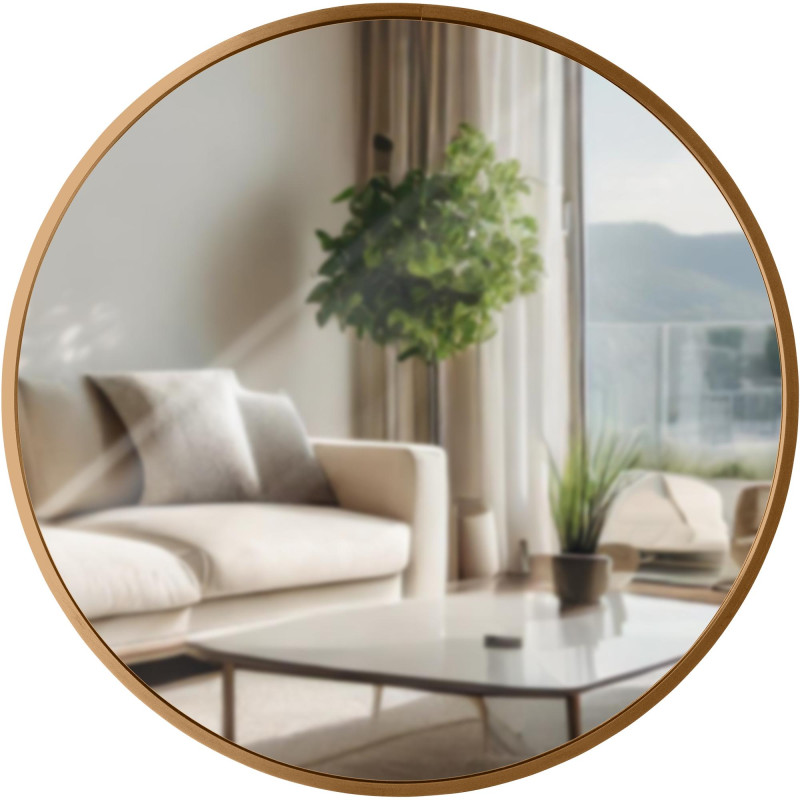 Espejo de pared Elsie dorado mate,M