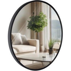 Espejo de pared Elsie Negro,M