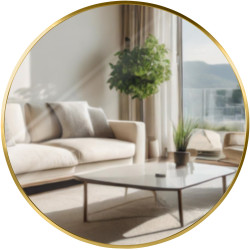 Miroir mural Elsie L, finition dor?e brillante