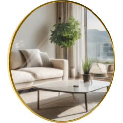 Miroir mural Elsie L, finition dor?e brillante