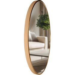 Espejo de pared Elsie dorado mate,L