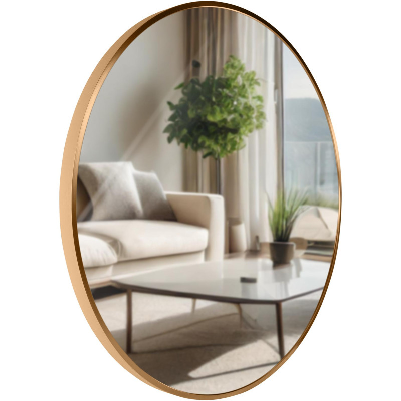 Espejo de pared Elsie dorado mate,L