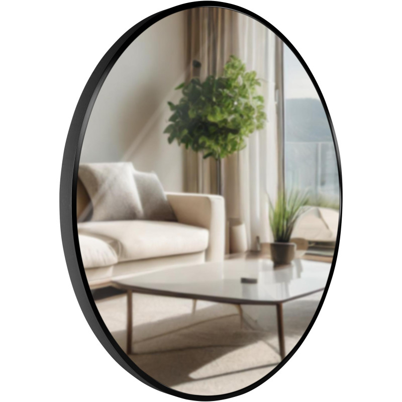 Miroir mural Elsie L, noir