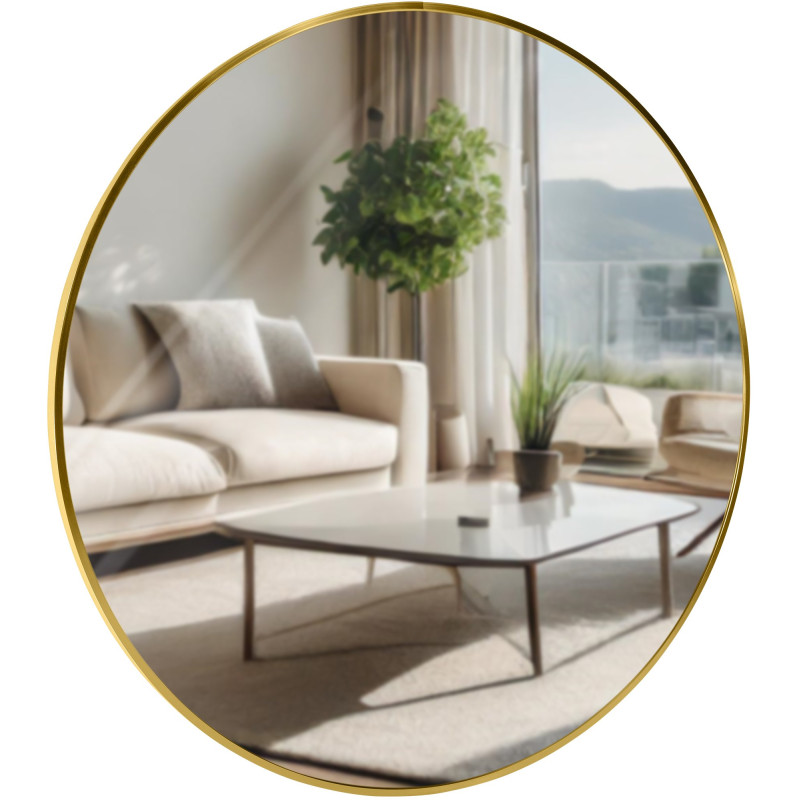 Espejo de pared Elsie dorado brillante,XL