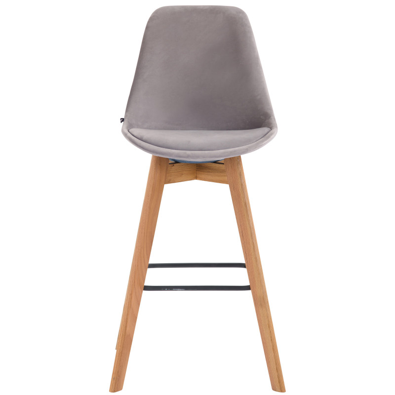 Lot de 2 tabourets de bar Metz velours natura gris