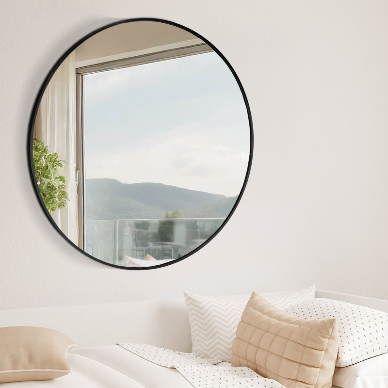 Espejo de pared Elsie Negro,XL