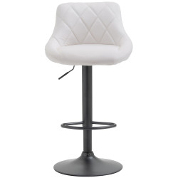 Tabouret de bar Lazio simili cuir noir blanc