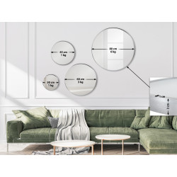 Espejo de pared Elsie Plateado,XL