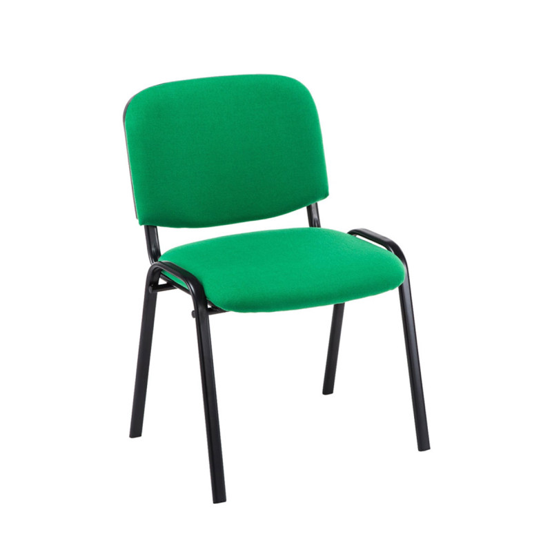 Lot de 4 chaises visiteurs en tissu Ken | vert