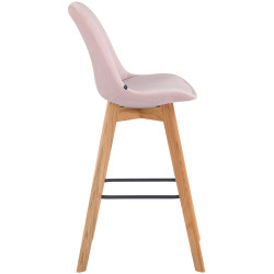 Lot de 2 tabourets de bar Metz velours natura rose