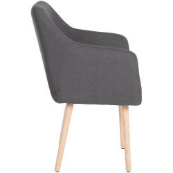 Chaise visiteur Utrecht tissu natura | gris foncé