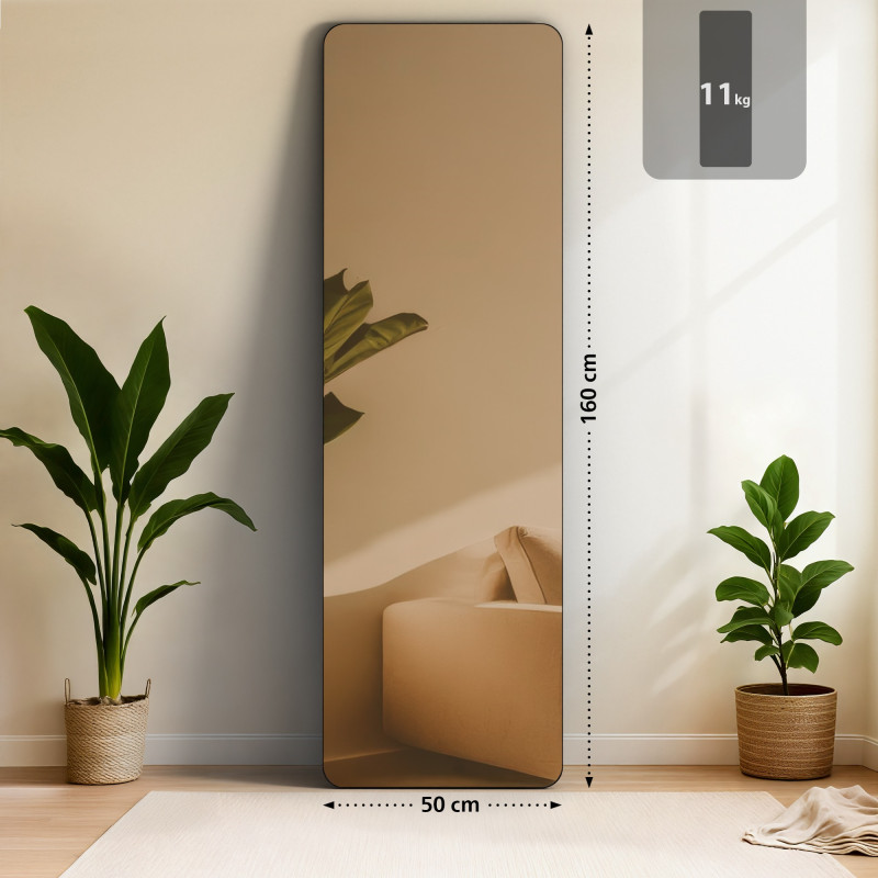 Miroir Gurnee 160x50 cm noir mat