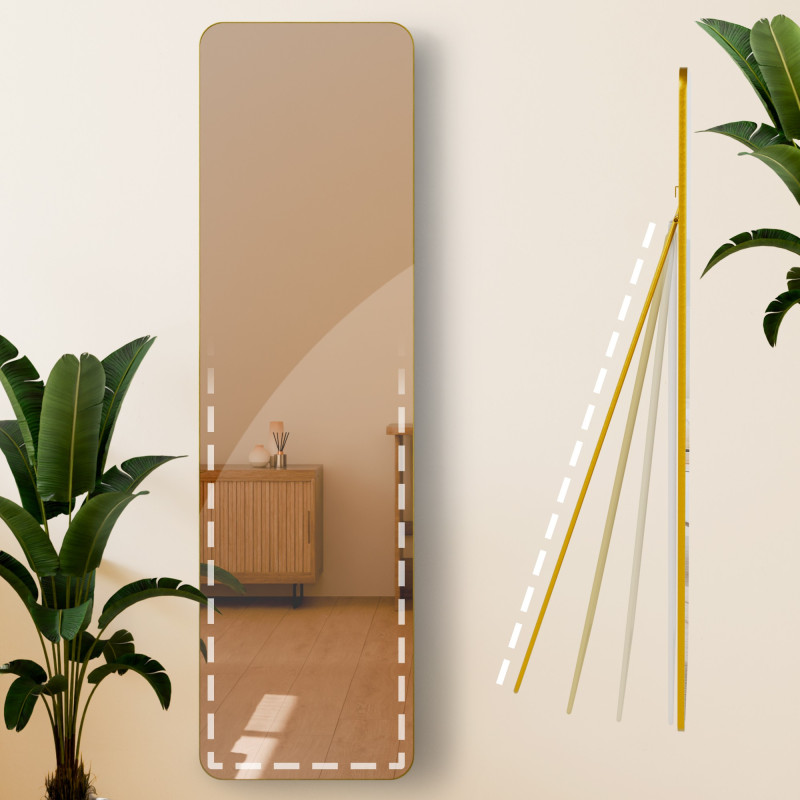 Miroir Gurnee 140x40 cm finition or brillant