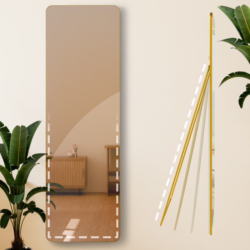 Miroir Gurnee 160x50 cm finition or brillant