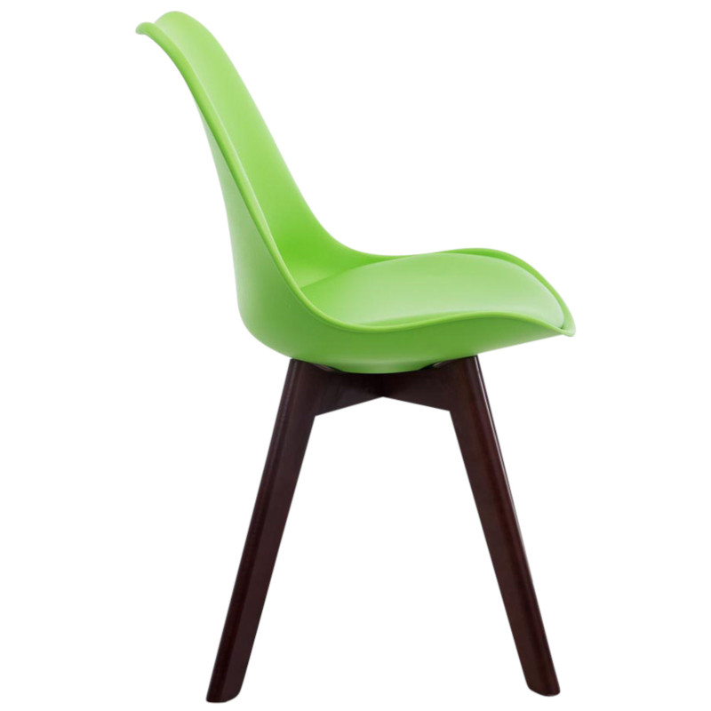 Lot de 4 chaises visiteurs Borneo V2 en simili cuir noyer | vert