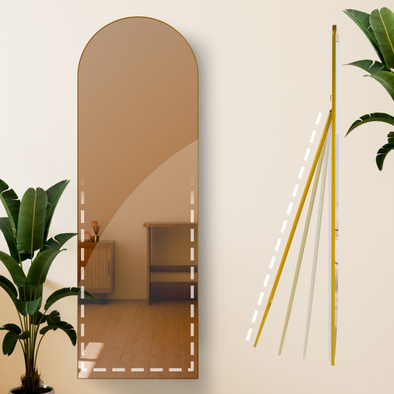 Miroir Moline 150x50 cm finition or brillant