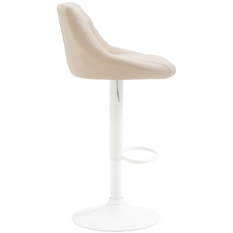 Tabouret de bar Lazio simili cuir blanc crème