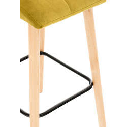Lot de 2 tabourets de bar Lincoln en velours jaune