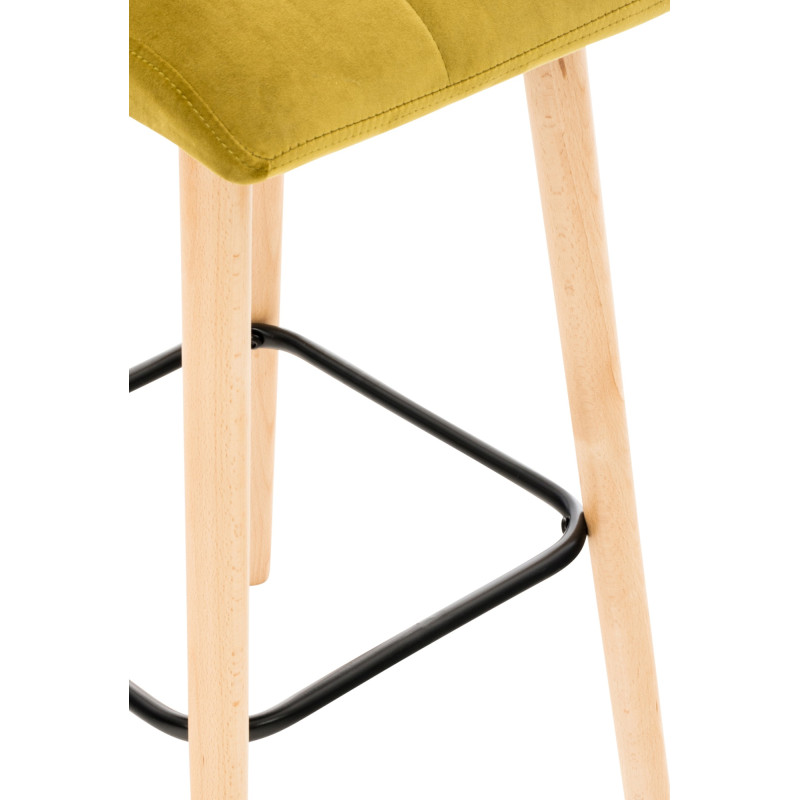 Lot de 2 tabourets de bar Lincoln en velours jaune