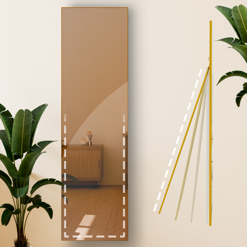 Miroir Benicia 140x40 cm finition or brillant