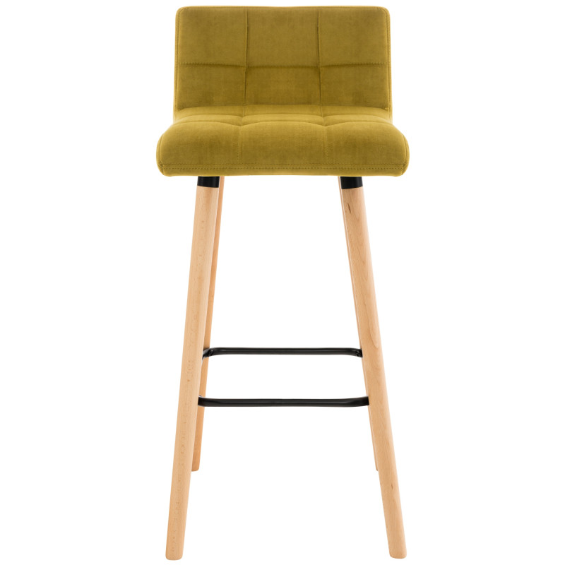 Lot de 2 tabourets de bar Lincoln en velours jaune