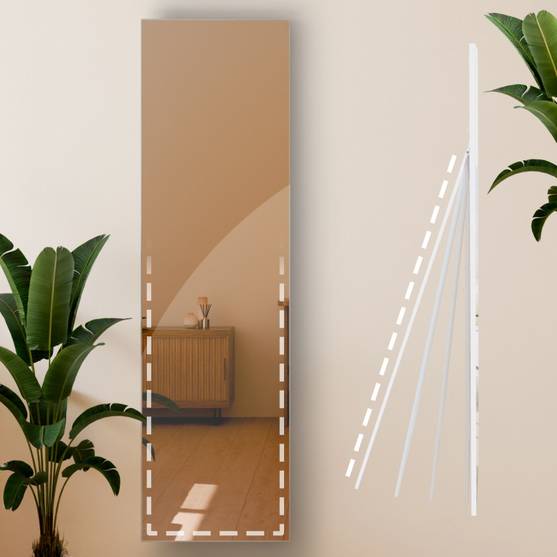 Miroir Benicia 140x40 cm blanc mat