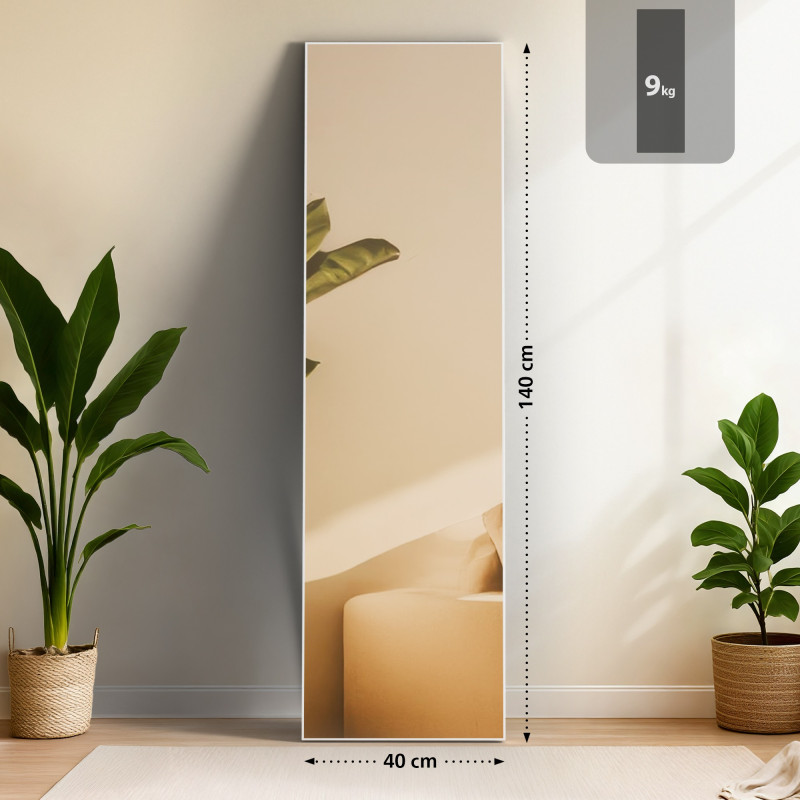 Miroir Benicia 140x40 cm blanc mat