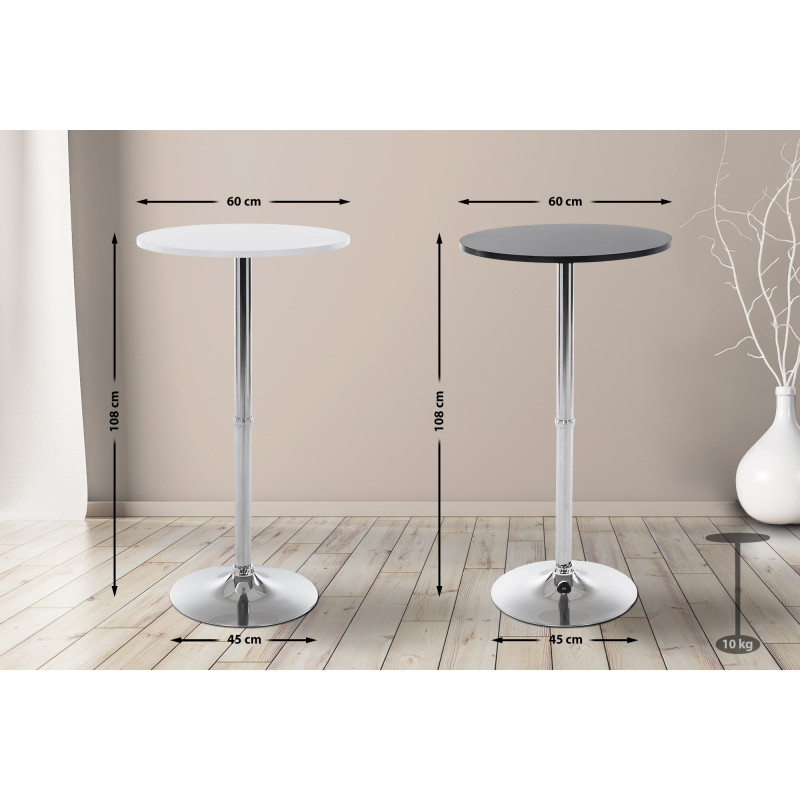 table de bar ronde noire