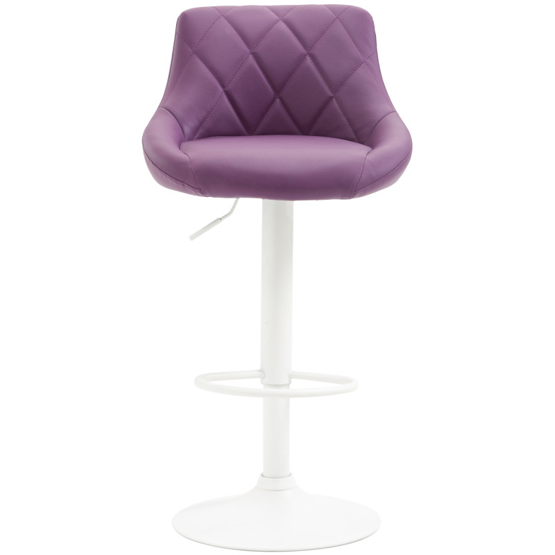 Tabouret de bar Lazio simili cuir blanc violet