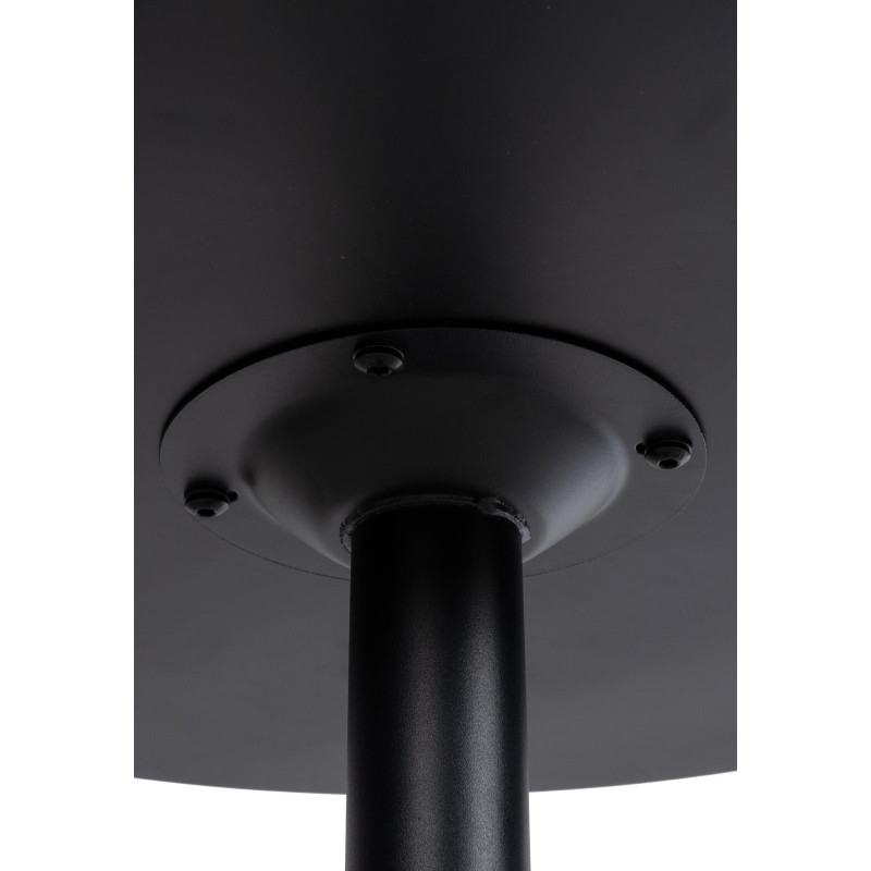 Mesa Alta de Bar con Tablero Redondo Negro/negro