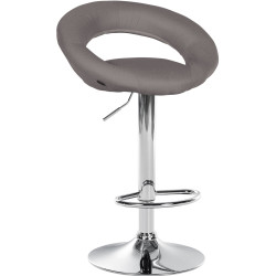 Tabouret de bar Olinda en tissu chromé gris