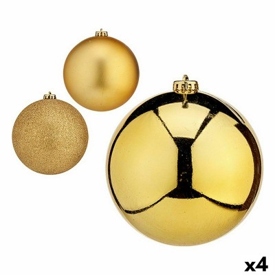 Lot de boules de Noël Doré Plastique Ø 15 cm (4 Unités)