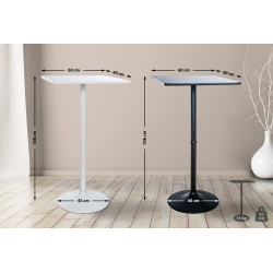 Table de bar carr?e, noire/noire
