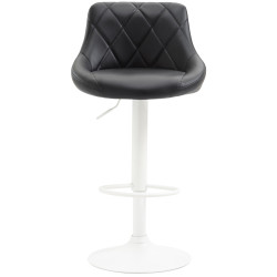 Tabouret de bar Lazio simili cuir blanc noir