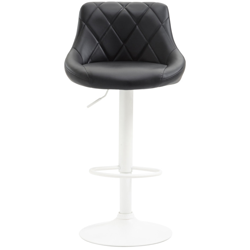 Tabouret de bar Lazio simili cuir blanc noir