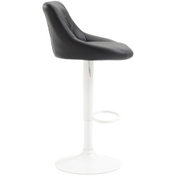 Tabouret de bar Lazio simili cuir blanc noir